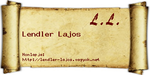 Lendler Lajos névjegykártya